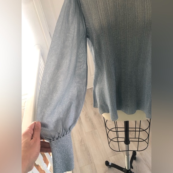 🆕 Zara metallic thread, long sleeve top. - Picture 9 of 13